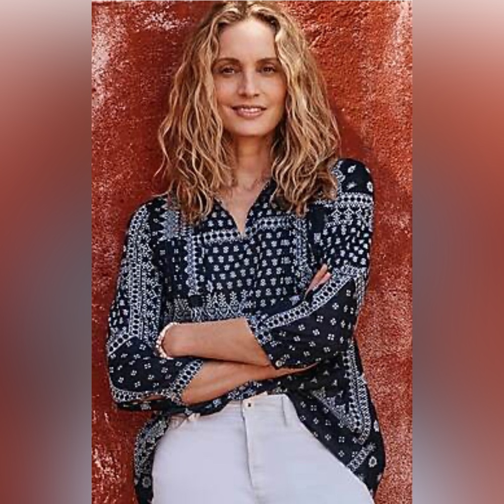J. Jill Bandana Patchwork-Print Top